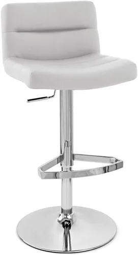 Vista 14 de Zuri Muebles enrejado ajustable altura giratoria taburete de bar sin brazos con base cromada - negro