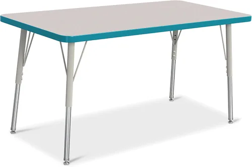 Vista 46 de Berries Mesa rectangular para actividades, altura A, Gris/Negro/Negro, 1