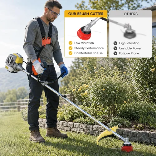 Vista 4 de 52cc Gas Weed Wacker, 2-in-1 String Trimmer & Brush Cutter