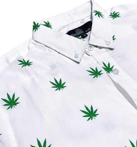 Vista 2 de M MOLOKAI SURF - Camisas de manga corta de estilo hawaiano con botones y ajuste delgado