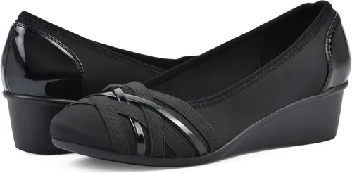 Vista 2 de Cliffs de White Mountain - Zapatos con cuña de ballet con acolchado para mujer Bowie Negro/Nylon