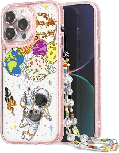 Vista 19 de Compatible para iPhone 13 Funda Bonita Estética - Funda para Teléfono Rosa con Purpurina con Protector de Cámara - Diseño de Cubierta