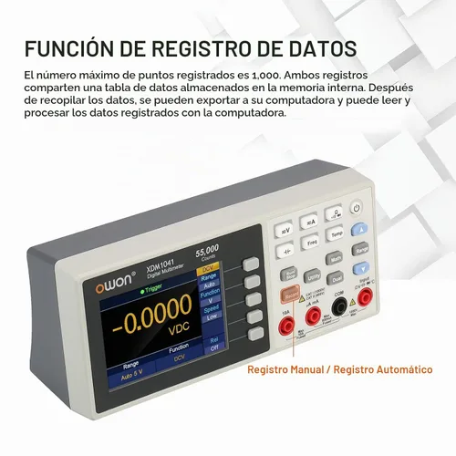 Vista 4 de OWON XDM1041 USB/RS232 Multímetro digital 55000 cuentas de alta precisión Medidor universal de temperatura de escritorio multímetros con pantalla