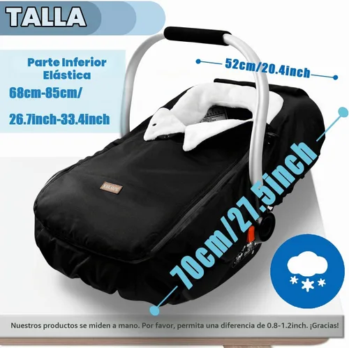 Vista 3 de Cubierta de asiento de coche de bebé, cubierta universal de asiento de coche de invierno para niños y niñas