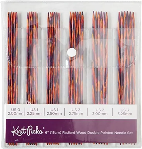 Vista 4 de Knit Picks Juego de agujas de tejer de madera de doble punta (Radiant 4")