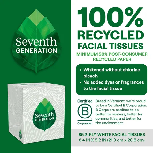 Vista 7 de Seventh Generation Pañuelo facial, hojas de 2 capas, cajas de 85 unidades (paquete de 36)