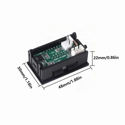 Vista 5 de ACEIRMC 2 amperímetros de voltímetro LED de 0.28 pulgadas, multímetro digital rojo y azul, probador de corriente de voltaje, detector de corriente