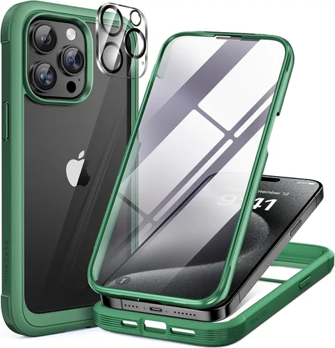 Vista 226 de Miracase - Funda magnética para iPhone 13 Pro Max de 6.7 pulgadas (compatible con MagSafe), transparente, completo, protector de pantalla de vidrio