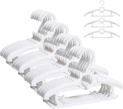 Vista 8 de JSF Perchas ajustables para bebés, 20 piezas de ganchos para guarderías, antideslizantes, extensibles, ideales para ropa de recién nacidos