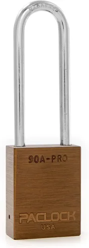 Vista 39 de PACLOCK Candado de la serie 90A-PRO, compre American Act obediente, aluminio anodizado marrón, cilindro de 7 pines de alta seguridad con 1 llave por