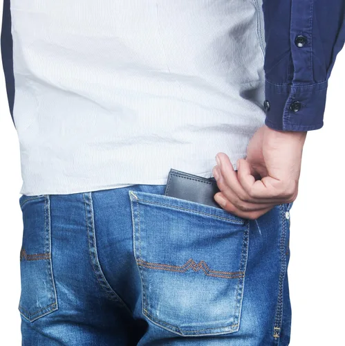 Vista 9 de Armour Shell Cartera de cuero genuino con bloqueo RFID tarjeta de crédito de protección premium