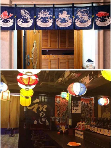 Vista 2 de George Jimmy Cortinas de estilo japonés para puerta, pasillo, restaurante, cortinas colgantes
