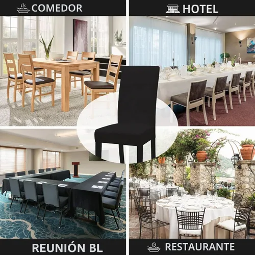 Vista 6 de Easy-Going - Juego de 2 fundas elásticas para sillas de comedor, fundas para sillas de comedor, fundas para sillas Parsons para comedor, ceremonia