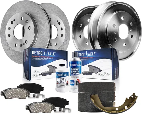 Vista 19 de Detroit Axle - Kit de frenos para 15-20 Volkswagen Passat, 12.28 pulgadas delanteras y 10.70 pulgadas trasero rotores de freno de disco pastillas