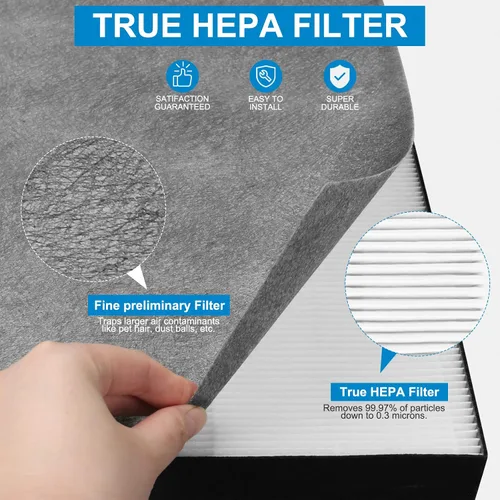 Vista 2 de 1 juego de filtro de repuesto Air220 Air320 compatible con purificador de aire Bissell Air220 Air320 2768A 2609A, incluye postes, prefiltros