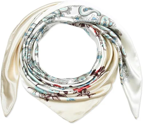 Vista 143 de corciova - Bufanda cuadrada grande para mujer, diadema sedosa para cabello rizado, lazo para dormir por la noche, bandana a la moda, 35 x 35
