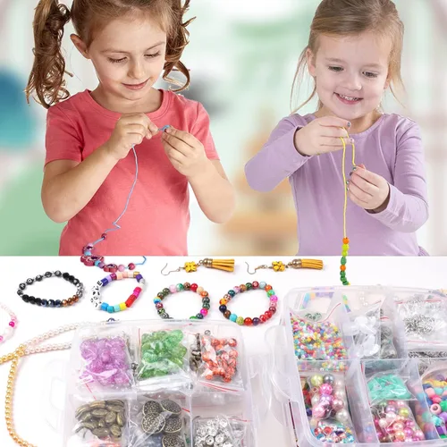Vista 7 de YUGDRUZY Kit de suministros para hacer joyas, 2831 piezas, kit de fabricación de pulseras, herramienta de reparación con alicates de joyería 2-Plata