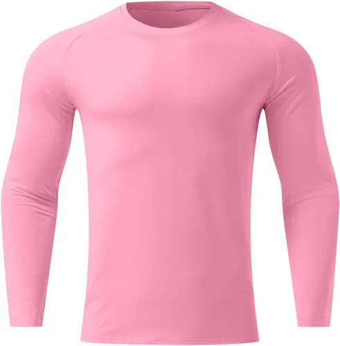Vista 20 de Camisas de compresión atléticas de manga larga para hombre, capa base, camisa de entrenamiento atlético, camisas de compresión, camisetas deportivas