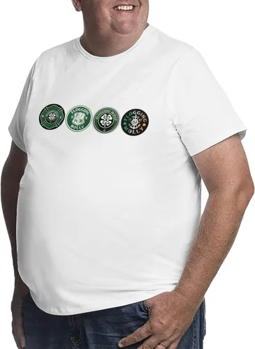 Vista 4 de Camiseta básica de manga corta para hombre, talla grande, para campamento