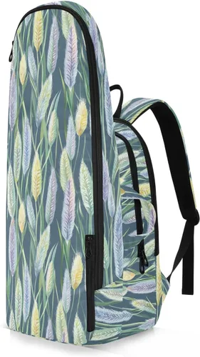 Vista 2 de Bolsa de tenis y bádminton resistente al agua flores verdes 3 raquetas bádminton bolsa para mujeres, hombres, adolescentes raquetas de tenis