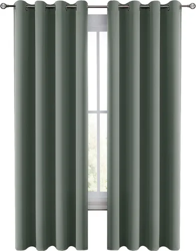Vista 36 de LUX Décor - Juego de 2 paneles de cortinas opacas de alta calidad de 63 pulgadas de largo, cortinas de oscurecimiento de habitación con aislamiento