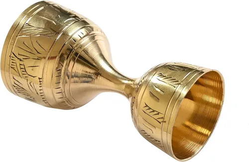 Vista 3 de Vaso de chupito Jigger grabado de 30/2.0 fl oz, medida de clavija, fabricado con latón