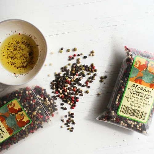 Vista 5 de Melina's Peppercorns, California 4 Pepper Blend, 6 onzas