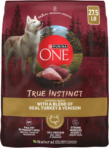 Vista 14 de Purina ONE True Instinct con una mezcla de pavo auténtico y venado alimento para perros seco - Bolsa de 7.4 lb Denso en nutrientes, con un 30%