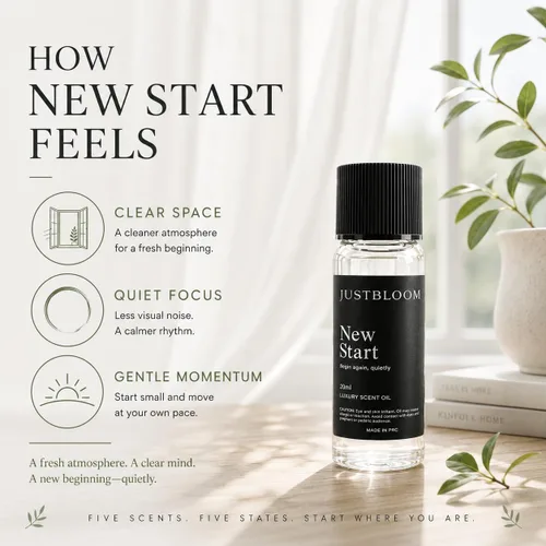 Vista 5 de JustBloom Aceite de fragancia New Start para difusores sin agua