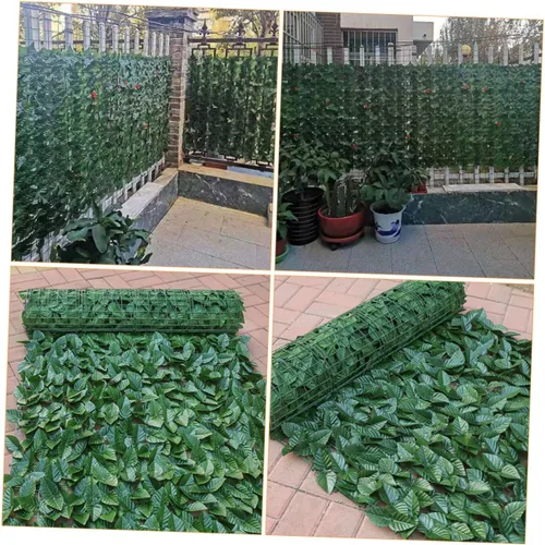 Vista 5 de 1 valla de eneldo de imitación de hojas de pared para decoración de setos artificiales, seto artificial, enrejado falso, decoración de macizos
