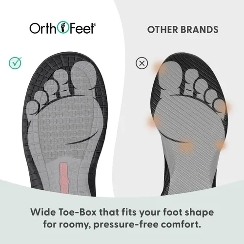 Vista 6 de Orthofeet Botas de trabajo ortopédicas sin cordones para manos libres para hombre Grafito Marrón