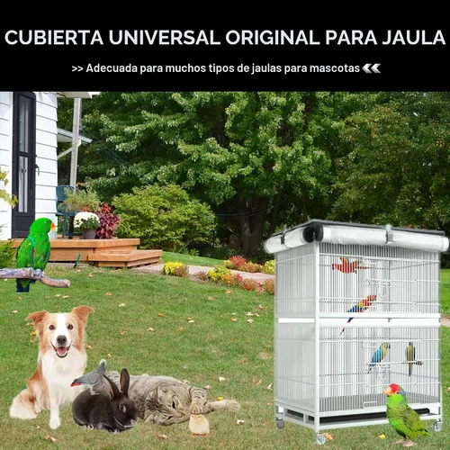 Vista 6 de Funda para jaula de pájaros, 600D para jaula de pájaros para noche, resistente e impermeable, fundas de jaula de pájaros para noche, fundas de jaula