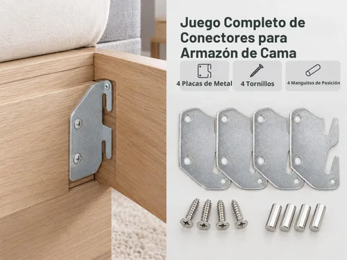 Vista 6 de Bitray Placas de madera para cama de carril de gancho para reemplazo