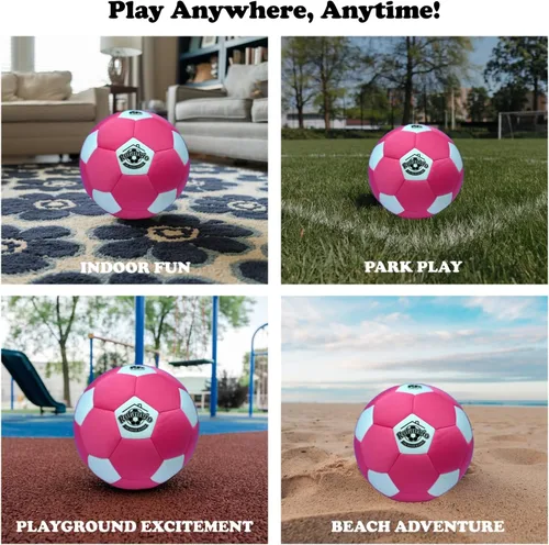 Vista 6 de The House Kicker - Balón de fútbol para interiores, tamaño 4, suave y seguro, pelota de interior para el hogar y patios, pelota de casa, ideal