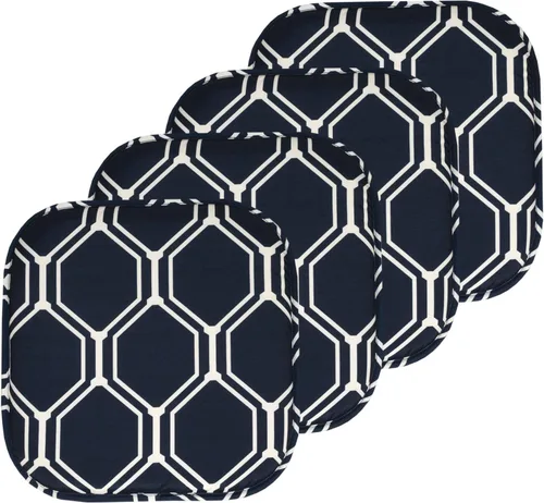 Vista 49 de Sweet Home Collection Cojines de espuma viscoelástica para silla, antideslizantes, diseño de panal de abeja, 16 x 16 pulgadas, paquete de 2