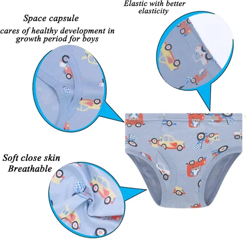 Vista 2 de Sladatona - Ropa interior con diseño de dinosaurio y tiburón para niños pequeños