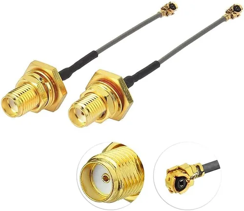 Vista 6 de Superbat Cable coaxial Mini PCI a SMA hembra de baja pérdida de 2 pulgadas para enrutadores inalámbricos, mini tarjetas PCI, extensión de red
