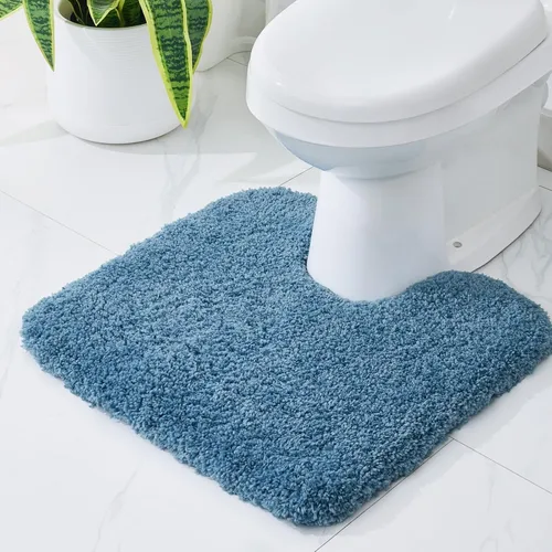 Vista 32 de Disolla - Alfombra antideslizante pequeña y esponjosa para el suelo del baño, lavable, afelpada, para ducha, absorbente, color beige, 17 x 24