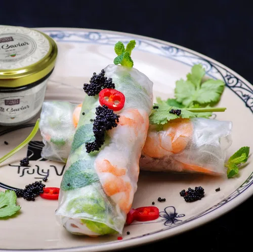 Vista 5 de Caviar negro - Caviar vegetariano de algas marinas de salmón para pecetarios - Caviar de algas y algas marinas - El mejor caviar para sushi - Fit