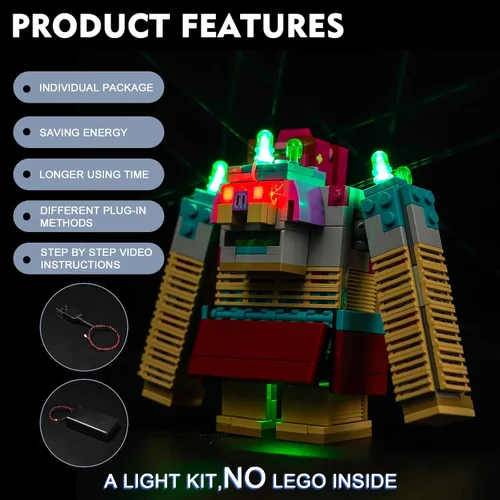 Vista 4 de BrickBling Kit de luces compatible con Lego Mine-Craft Legends The Devourer Showdown Adventure 21257, iluminación creativa compatible con Lego