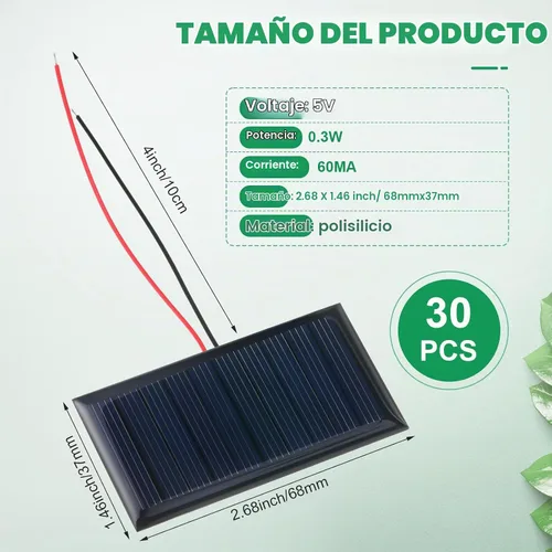 Vista 2 de Retisee 30 piezas de paneles solares pequeños mini células solares