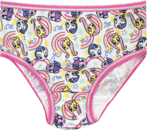 Vista 4 de My Little Pony Ropa interior para niñas, paquete de 5 bragas para niñas, ropa interior de algodón para niños