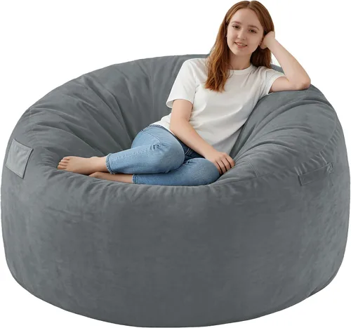 Vista 85 de Silla de Puf de 2 pies, Sillas de Puf Cómodas con Relleno de Espuma Viscoelástica, Sofá de Puf Esponjoso con Cubierta de Terciopelo Holandés, Sillas