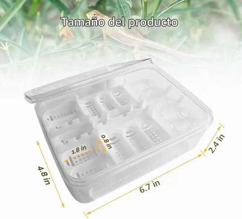 Vista 2 de Caja de cría de reptiles de 16 rejillas - Incubadora de plástico profesional para ecko, lagarto y cría de melena