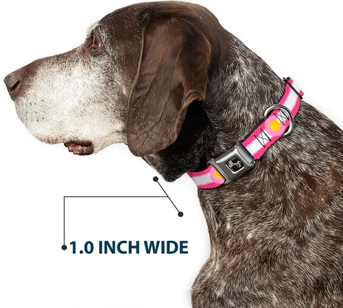 Vista 6 de Hebilla para cinturón de seguridad con cuello de perro, color rosa, rosa claro, amarillo de 22,8 a 15.2 in de ancho