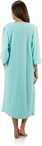 Vista 3 de Casual Nights Bata larga de forro polar jacquard con cremallera frontal para mujer