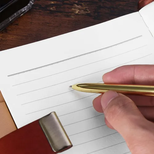 Vista 6 de Nuobesty Juego de bolígrafos de boda con soporte de amor chapado en oro, bolígrafo metálico decorativo para firma de libros de invitados y accesorio