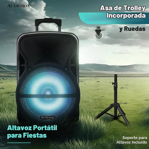 Vista 5 de ABX-12S Altavoz PA portátil Bluetooth de 12 pulgadas con soporte y micrófono