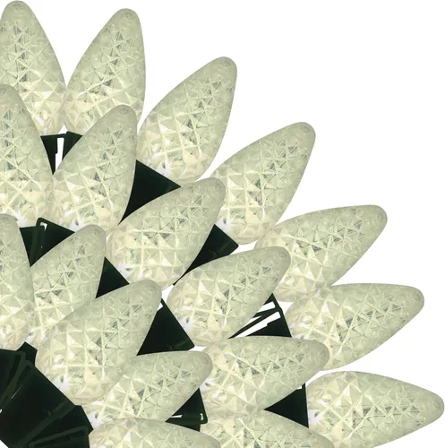Vista 10 de Brite Star Luz facetada C6 de 80 Lt LED con cable verde, blanco puro