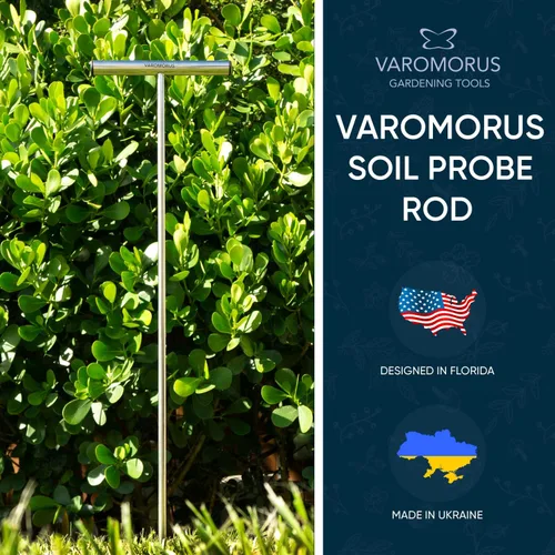 Vista 2 de Varomorus Varilla de sonda de suelo de acero inoxidable, localizador de tanque séptico para localizar tuberías subterráneas, jardinería, paisajismo